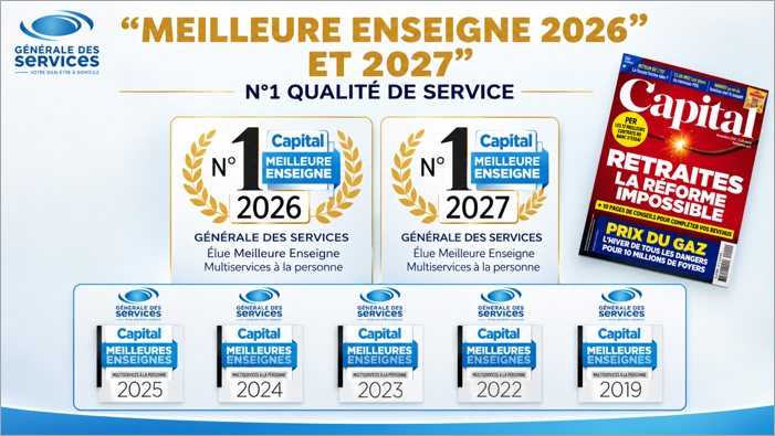 Générale des Services confirme sa position de n°1 du multiservice à domicile !