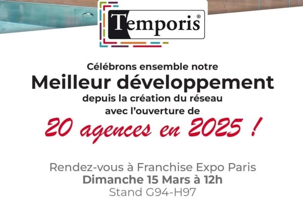 Temporis donne rendez-vous aux entrepreneurs du 14 au 16 mars à Franchise Expo Paris 2026