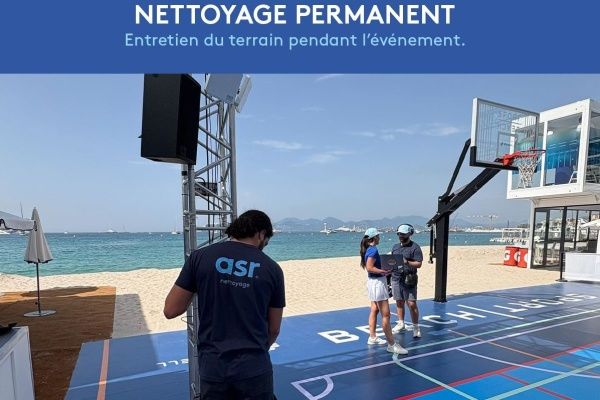 ASR Nettoyage Alpes‑Maritimes Ouest a effectué un excellente travail sur La Plage du Festival de Cannes